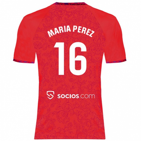 Kandiny Heren María Pérez Rabaza #16 Rood Uitshirt Uittenue 2024/25 T-Shirt