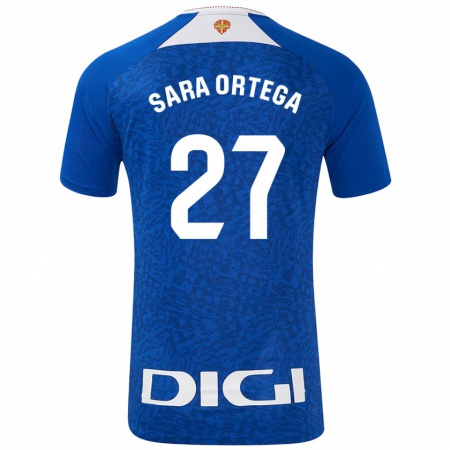 Kandiny Heren Sara Ortega Ruiz #27 Koningsblauw Uitshirt Uittenue 2024/25 T-Shirt