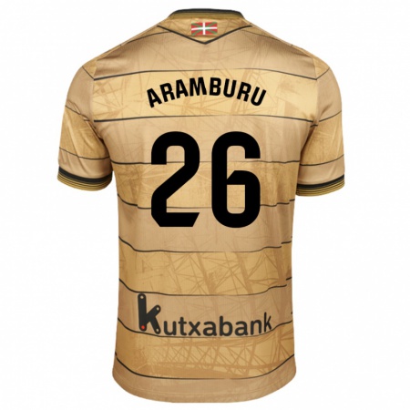 Kandiny Heren Jon Aramburu #26 Bruin Uitshirt Uittenue 2024/25 T-Shirt