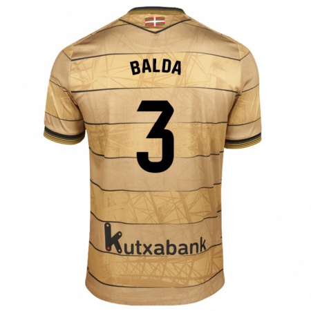 Kandiny Heren Jon Balda #3 Bruin Uitshirt Uittenue 2024/25 T-Shirt