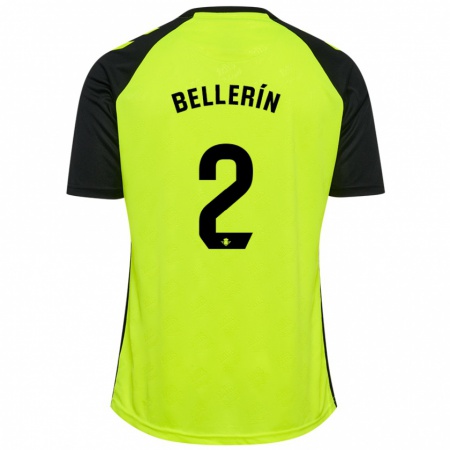 Kandiny Heren Héctor Bellerín #2 Fluorescerend Geel Zwart Uitshirt Uittenue 2024/25 T-Shirt