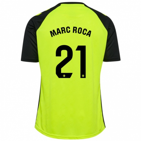 Kandiny Uomo Maglia Marc Roca #21 Giallo Fluorescente Nero Kit Gara Away 2024/25 Maglietta