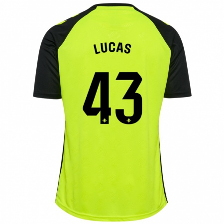 Kandiny Heren Lucas Alcázar #43 Fluorescerend Geel Zwart Uitshirt Uittenue 2024/25 T-Shirt