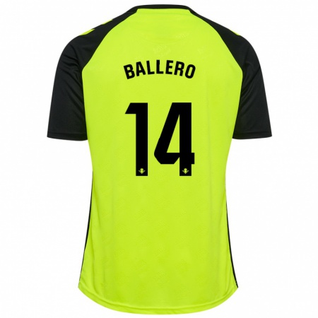 Kandiny Heren Sander Ballero #14 Fluorescerend Geel Zwart Uitshirt Uittenue 2024/25 T-Shirt