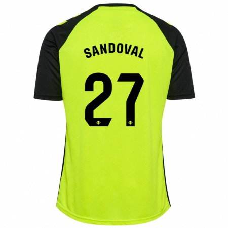 Kandiny Heren Keimer Sandoval #27 Fluorescerend Geel Zwart Uitshirt Uittenue 2024/25 T-Shirt