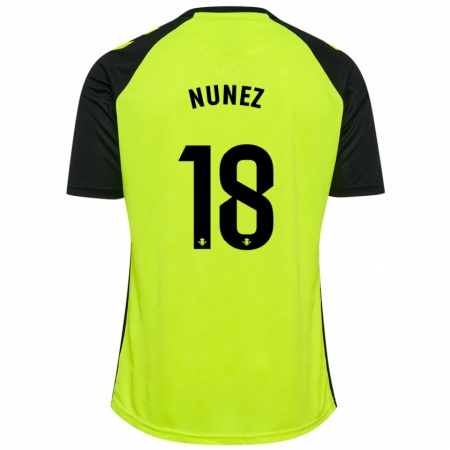 Kandiny Uomo Maglia Romina Núñez #18 Giallo Fluorescente Nero Kit Gara Away 2024/25 Maglietta