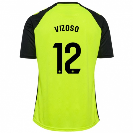 Kandiny Heren Paula Vizoso Prieto #12 Fluorescerend Geel Zwart Uitshirt Uittenue 2024/25 T-Shirt