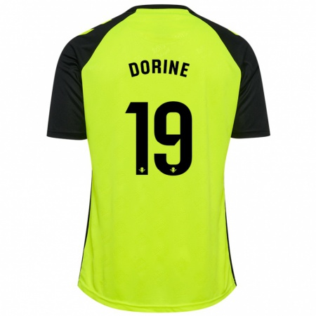 Kandiny Uomo Maglia Dorine Nina Chuigoue #19 Giallo Fluorescente Nero Kit Gara Away 2024/25 Maglietta