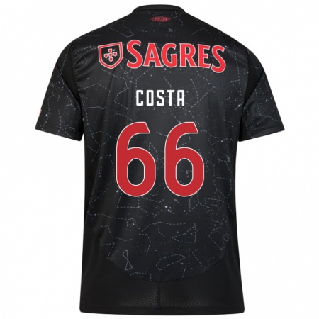 Kandiny Hombre Camiseta Rute Costa #66 Negro Rojo 2ª Equipación 2024/25 La Camisa