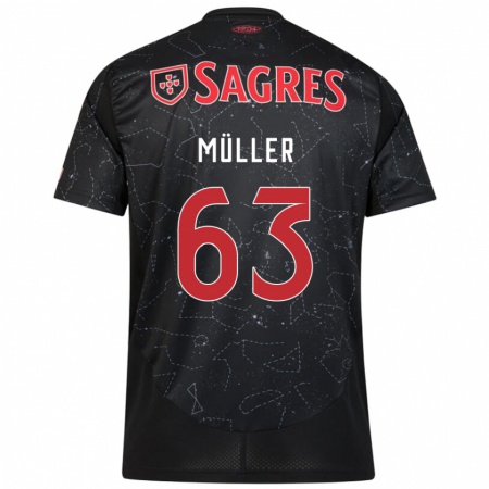 Kandiny Heren José Müller #63 Zwart Rood Uitshirt Uittenue 2024/25 T-Shirt