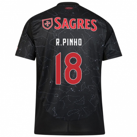 Kandiny Heren Rodrigo Pinho #18 Zwart Rood Uitshirt Uittenue 2024/25 T-Shirt