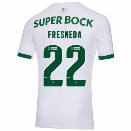 Kandiny Heren Iván Fresneda #22 Wit Groen Uitshirt Uittenue 2024/25 T-Shirt