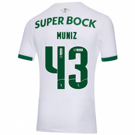 Kandiny Heren João Muniz #43 Wit Groen Uitshirt Uittenue 2024/25 T-Shirt