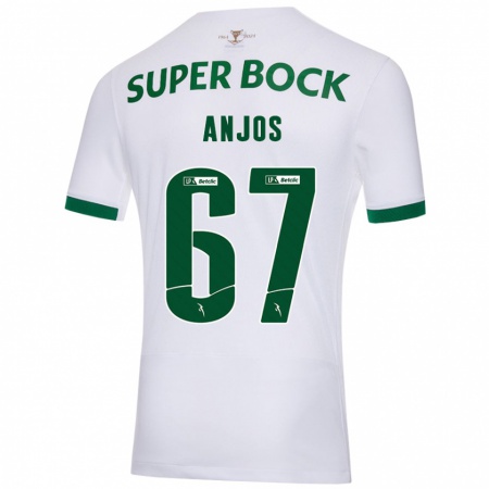 Kandiny Heren Lucas Anjos #67 Wit Groen Uitshirt Uittenue 2024/25 T-Shirt