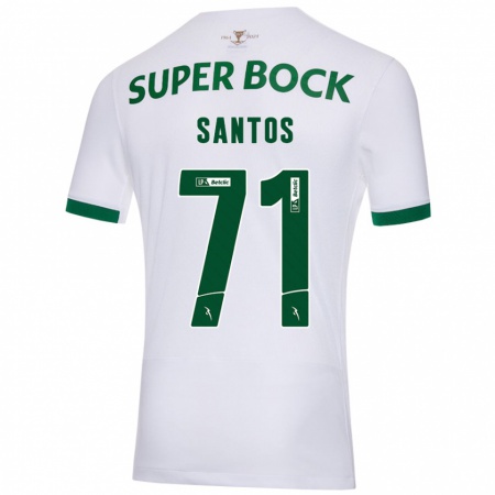 Kandiny Uomo Maglia Denilson Santos #71 Bianco Verde Kit Gara Away 2024/25 Maglietta