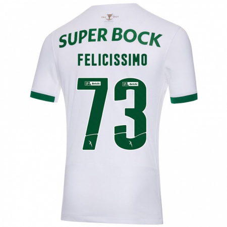 Kandiny Heren Eduardo Felicíssimo #73 Wit Groen Uitshirt Uittenue 2024/25 T-Shirt