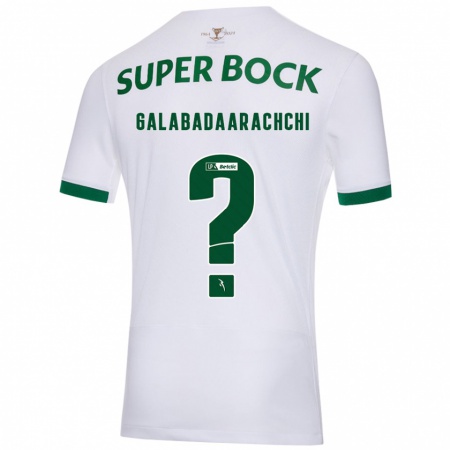 Kandiny Uomo Maglia Jacynta Galabadaarachchi #0 Bianco Verde Kit Gara Away 2024/25 Maglietta