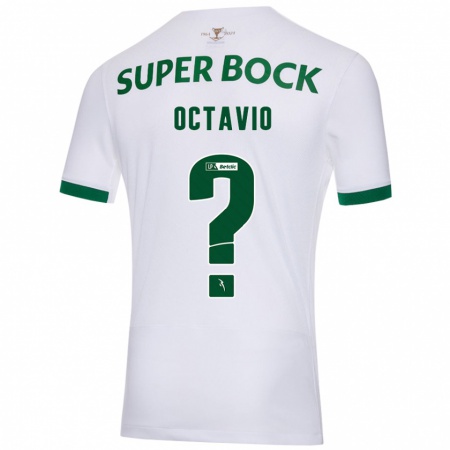 Kandiny Uomo Maglia Tiago Octávio #0 Bianco Verde Kit Gara Away 2024/25 Maglietta