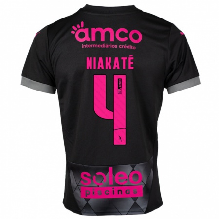 Kandiny Heren Sikou Niakaté #4 Zwart Roze Uitshirt Uittenue 2024/25 T-Shirt