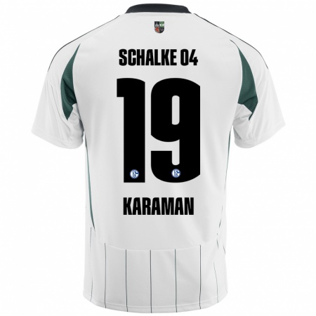 Kandiny Heren Kenan Karaman #19 Wit Groen Uitshirt Uittenue 2024/25 T-Shirt