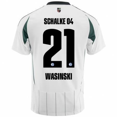 Kandiny Heren Martin Wasinski #21 Wit Groen Uitshirt Uittenue 2024/25 T-Shirt