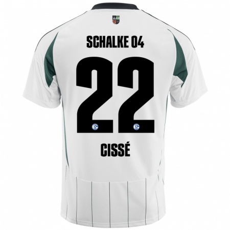 Kandiny Heren Ibrahima Cissé #22 Wit Groen Uitshirt Uittenue 2024/25 T-Shirt