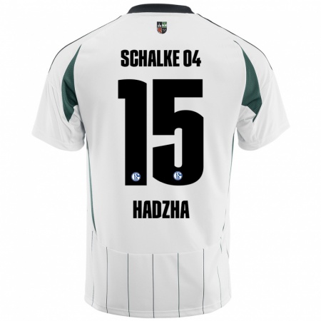 Kandiny Heren Nedzhib Hadzha #15 Wit Groen Uitshirt Uittenue 2024/25 T-Shirt