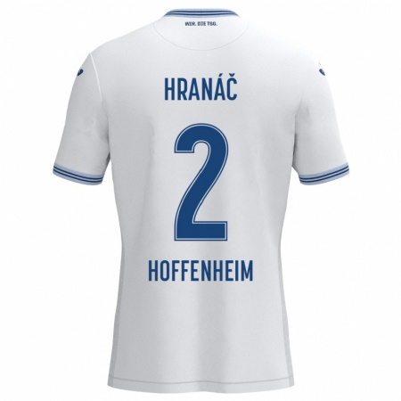 Kandiny Heren Robin Hranac #2 Wit Blauw Uitshirt Uittenue 2024/25 T-Shirt