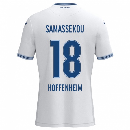 Kandiny Heren Diadié Samassékou #18 Wit Blauw Uitshirt Uittenue 2024/25 T-Shirt