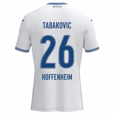 Kandiny Heren Haris Tabakovic #26 Wit Blauw Uitshirt Uittenue 2024/25 T-Shirt