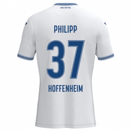 Kandiny Heren Luca Philipp #37 Wit Blauw Uitshirt Uittenue 2024/25 T-Shirt