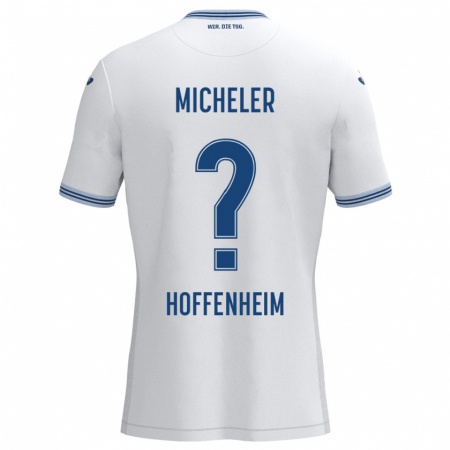 Kandiny Heren Florian Micheler #0 Wit Blauw Uitshirt Uittenue 2024/25 T-Shirt