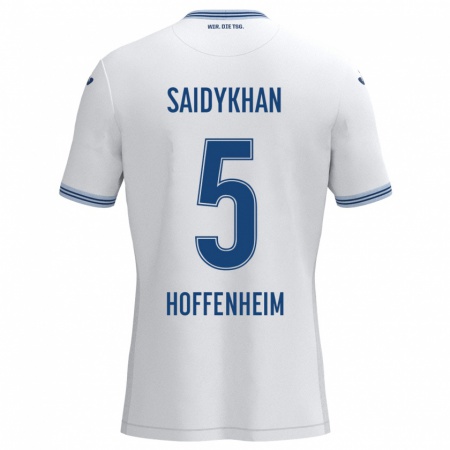 Kandiny Heren Ibrahim Saidykhan #5 Wit Blauw Uitshirt Uittenue 2024/25 T-Shirt