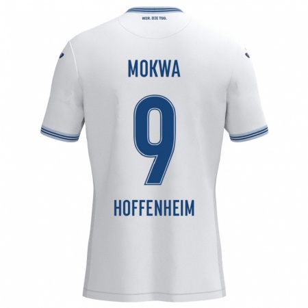 Kandiny Heren David Mokwa #9 Wit Blauw Uitshirt Uittenue 2024/25 T-Shirt