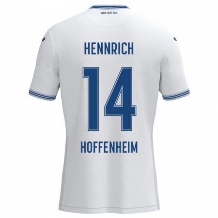 Kandiny Heren Paul Hennrich #14 Wit Blauw Uitshirt Uittenue 2024/25 T-Shirt