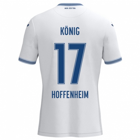 Kandiny Heren Noah König #17 Wit Blauw Uitshirt Uittenue 2024/25 T-Shirt