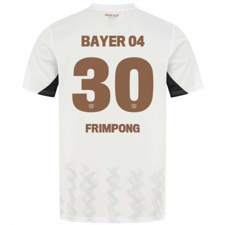 Kandiny Heren Jeremie Frimpong #30 Wit Zwart Uitshirt Uittenue 2024/25 T-Shirt