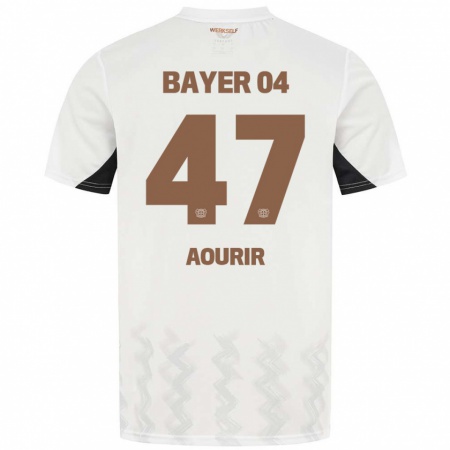 Kandiny Heren Ayman Aourir #47 Wit Zwart Uitshirt Uittenue 2024/25 T-Shirt