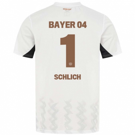 Kandiny Uomo Maglia Jesper Schlich #1 Bianco Nero Kit Gara Away 2024/25 Maglietta