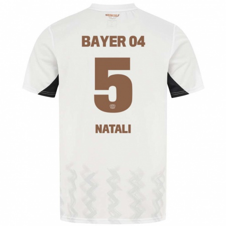 Kandiny Uomo Maglia Andrea Natali #5 Bianco Nero Kit Gara Away 2024/25 Maglietta