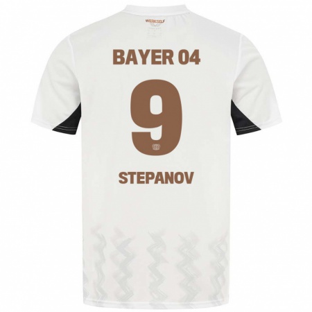 Kandiny Heren Artem Stepanov #9 Wit Zwart Uitshirt Uittenue 2024/25 T-Shirt