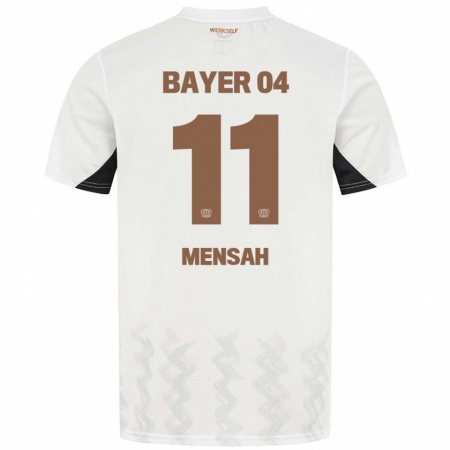 Kandiny Heren Jeremiah Mensah #11 Wit Zwart Uitshirt Uittenue 2024/25 T-Shirt