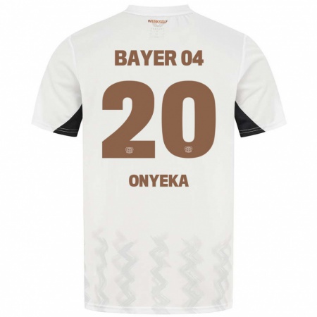 Kandiny Uomo Maglia Francis Onyeka #20 Bianco Nero Kit Gara Away 2024/25 Maglietta