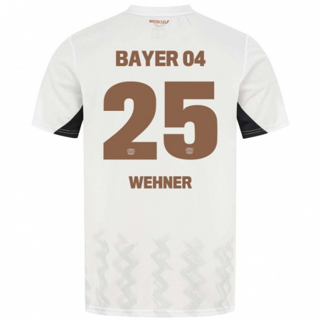 Kandiny Uomo Maglia Luca Wehner #25 Bianco Nero Kit Gara Away 2024/25 Maglietta