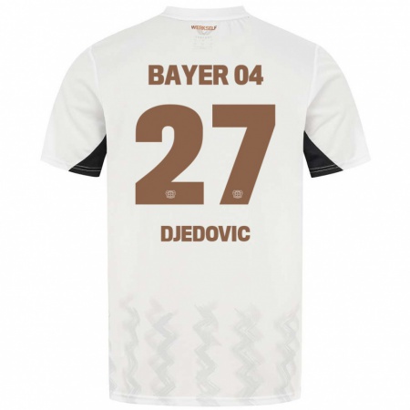 Kandiny Heren Seldin Djedovic #27 Wit Zwart Uitshirt Uittenue 2024/25 T-Shirt