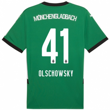 Kandiny Heren Jan Olschowsky #41 Groen Wit Uitshirt Uittenue 2024/25 T-Shirt