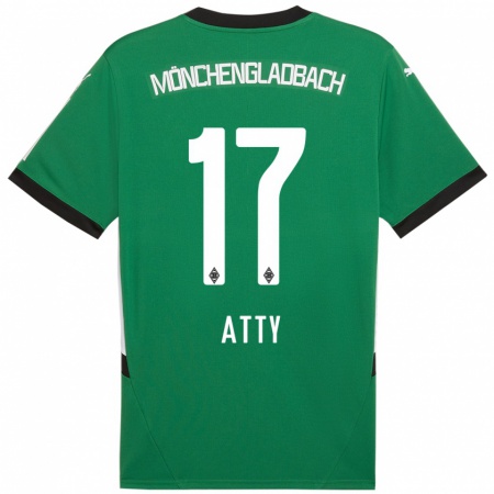 Kandiny Uomo Maglia Yassir Atty #17 Verde Bianco Kit Gara Away 2024/25 Maglietta