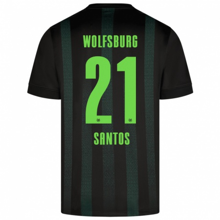 Kandiny Heren Leonardo Santos #21 Donkergroen Uitshirt Uittenue 2024/25 T-Shirt