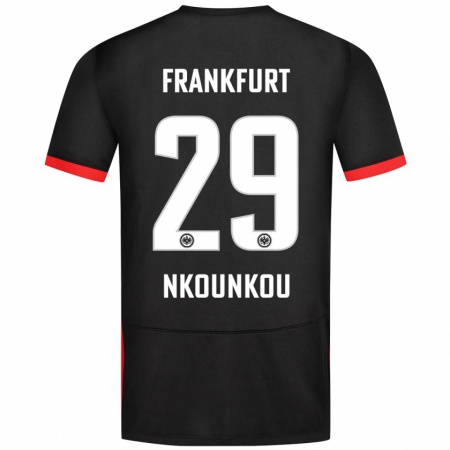 Kandiny Heren Niels Nkounkou #29 Zwart Uitshirt Uittenue 2024/25 T-Shirt