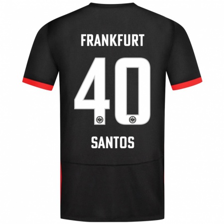 Kandiny Uomo Maglia Kauã Santos #40 Nero Kit Gara Away 2024/25 Maglietta